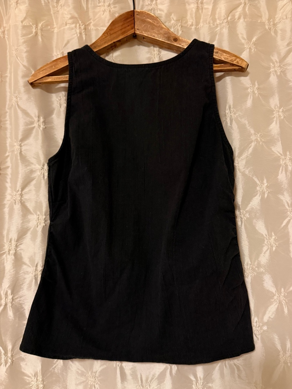 Free People Kaylor Backless Top Black Peplum Tank Cutout Tie-Back Linen Blend - Picture 5 of 11
